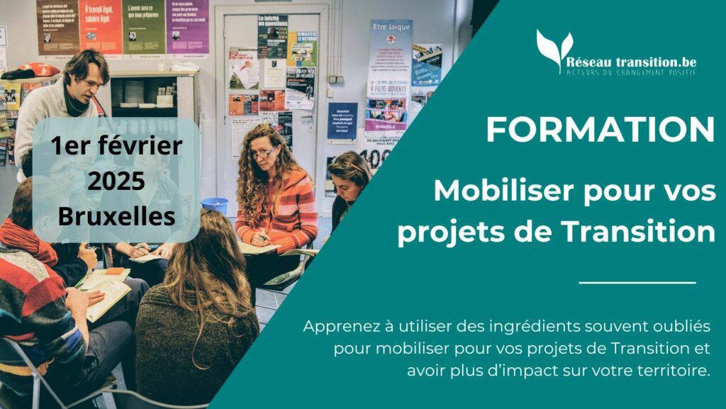 Formation : apprendre à mobiliser pour vos projets de transition le samedi 2 février 2025